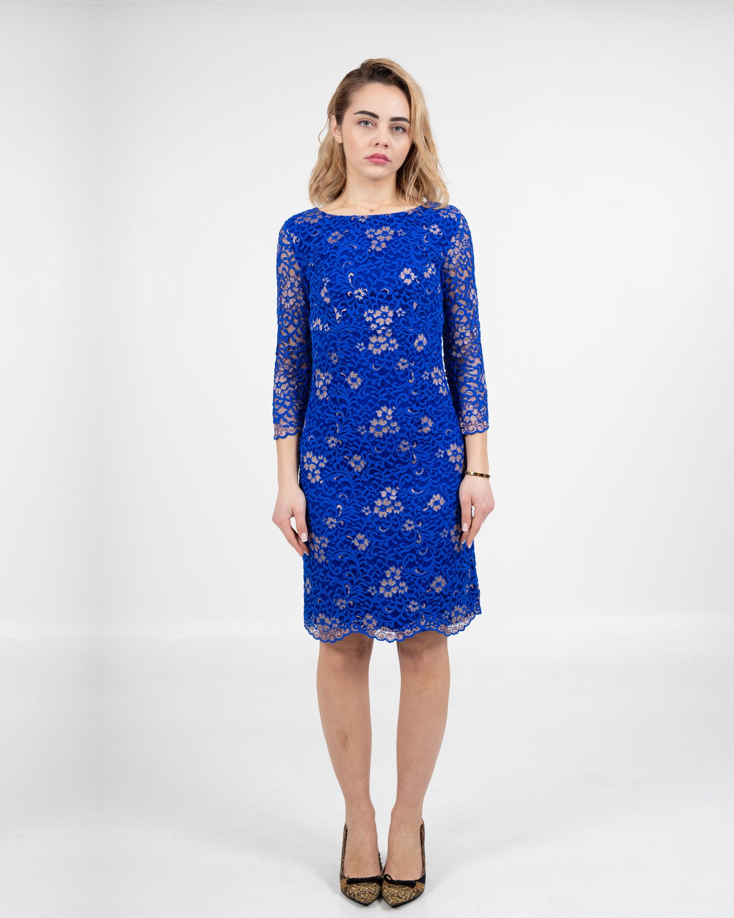 Elegant Royal Blue Lace Dress